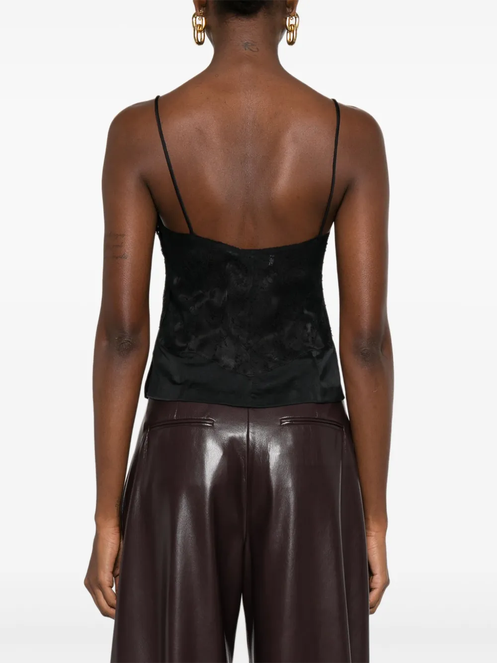 IRO Tanktop met kant Zwart