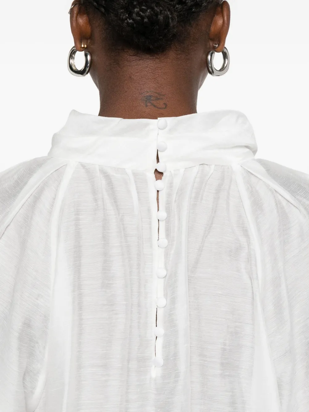 IRO mock-neck balloon-sleeve blouse Wit