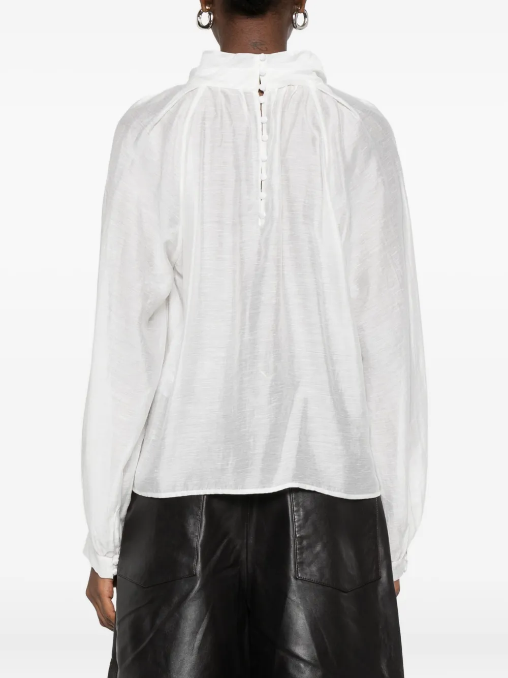 IRO mock-neck balloon-sleeve blouse Wit