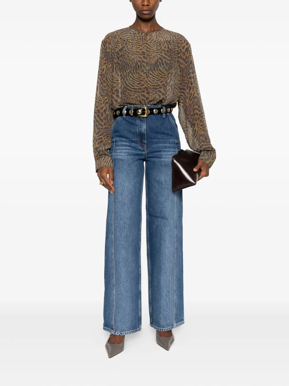 IRO animal-pattern blouse Bruin