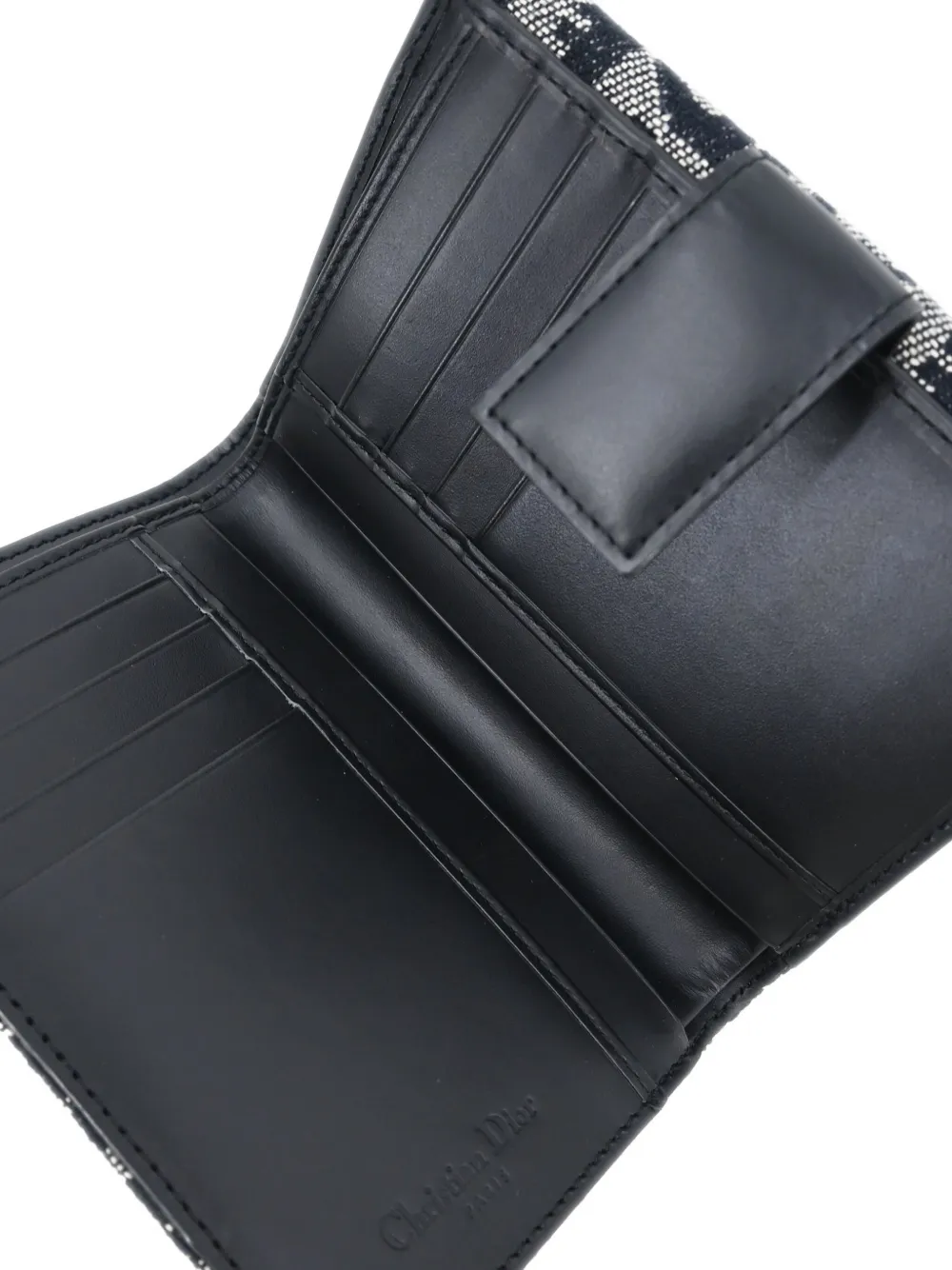 Pre-owned Dior 2003 Trotter Monogram-pattern Wallet In Black