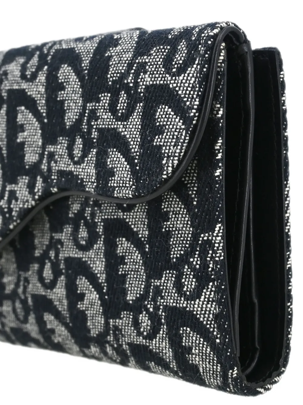 Pre-owned Dior 2003 Trotter Monogram-pattern Wallet In Black