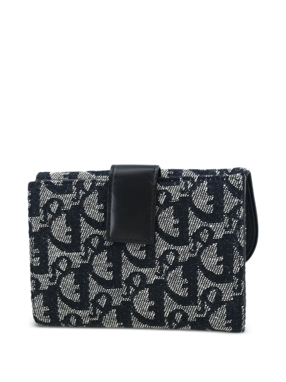 Pre-owned Dior 2003 Trotter Monogram-pattern Wallet In Black