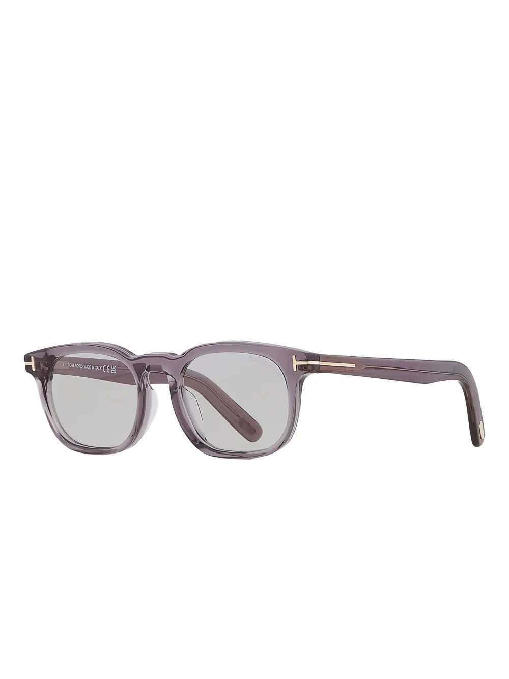 TOM FORD Zonnebril met vierkant montuur en T-vormig scharnierdetail Grijs