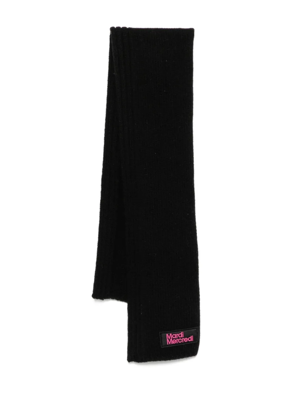 Mardi Mercredi Les Petites logo-appliqué wool scarf | Black | Image 1