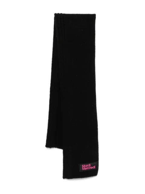 Mardi Mercredi Les Petites logo-appliqué wool scarf