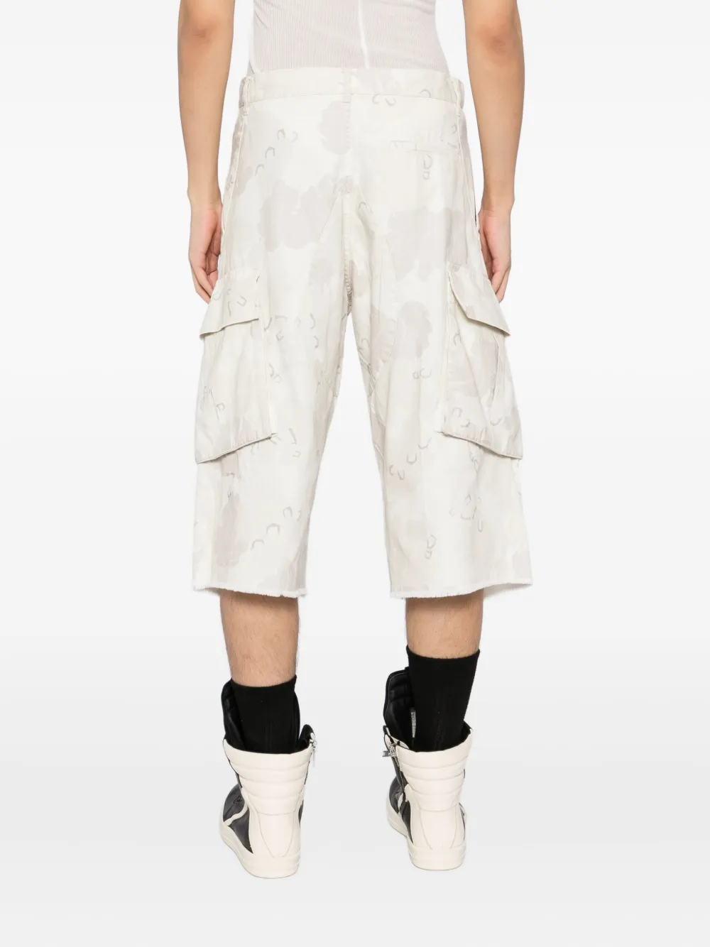 CROQUIS Shorts met camouflageprint Beige