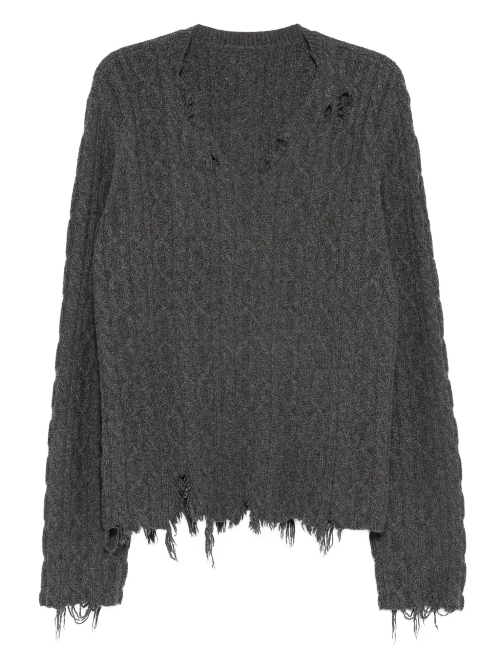 Croquis Distressed Jumper In Gray