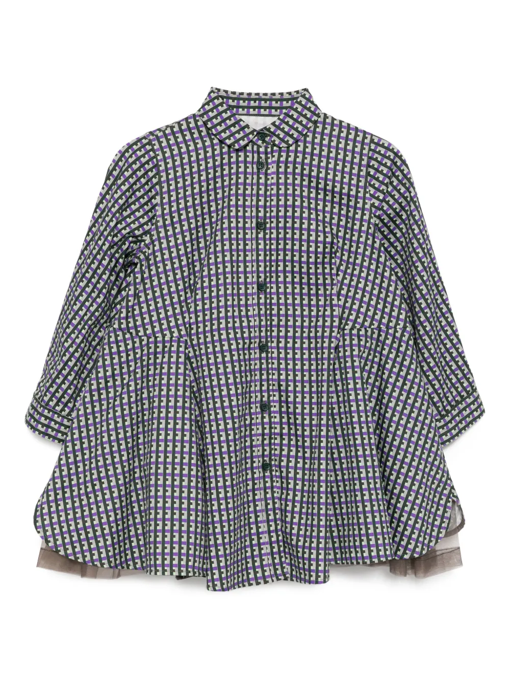 Jnby by JNBY checked cotton dress Groen