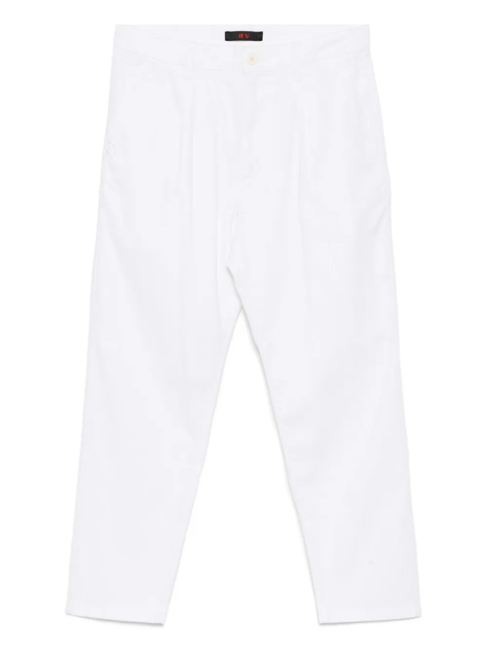 CROQUIS Katoenen broek met toelopende pijpen Wit
