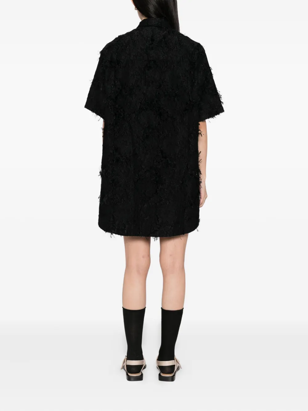 JNBY Jurk met jacquard en korte mouwen Zwart