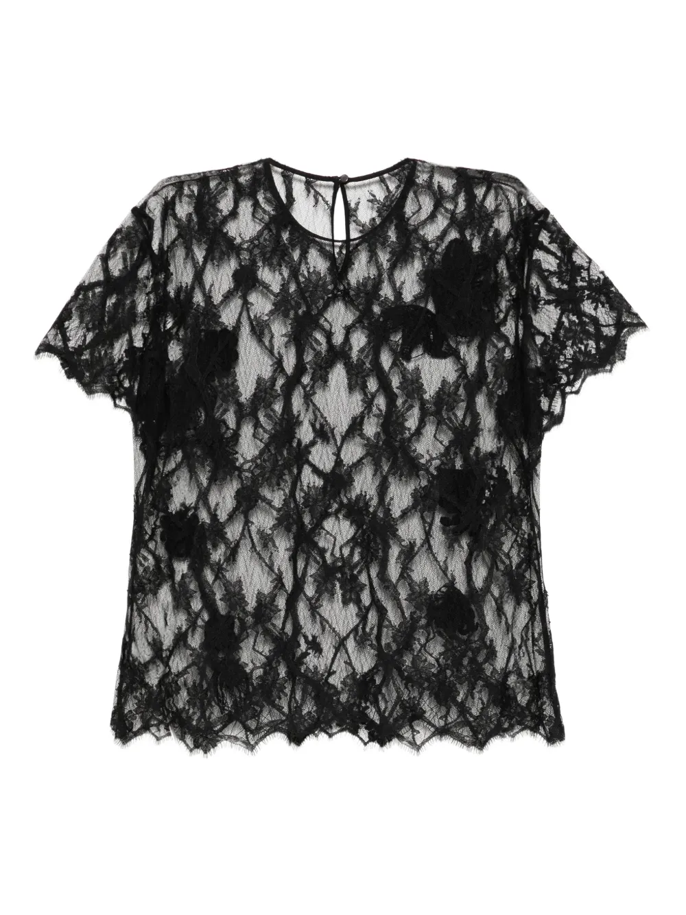 JNBY Shirt met bloemenkant - Zwart
