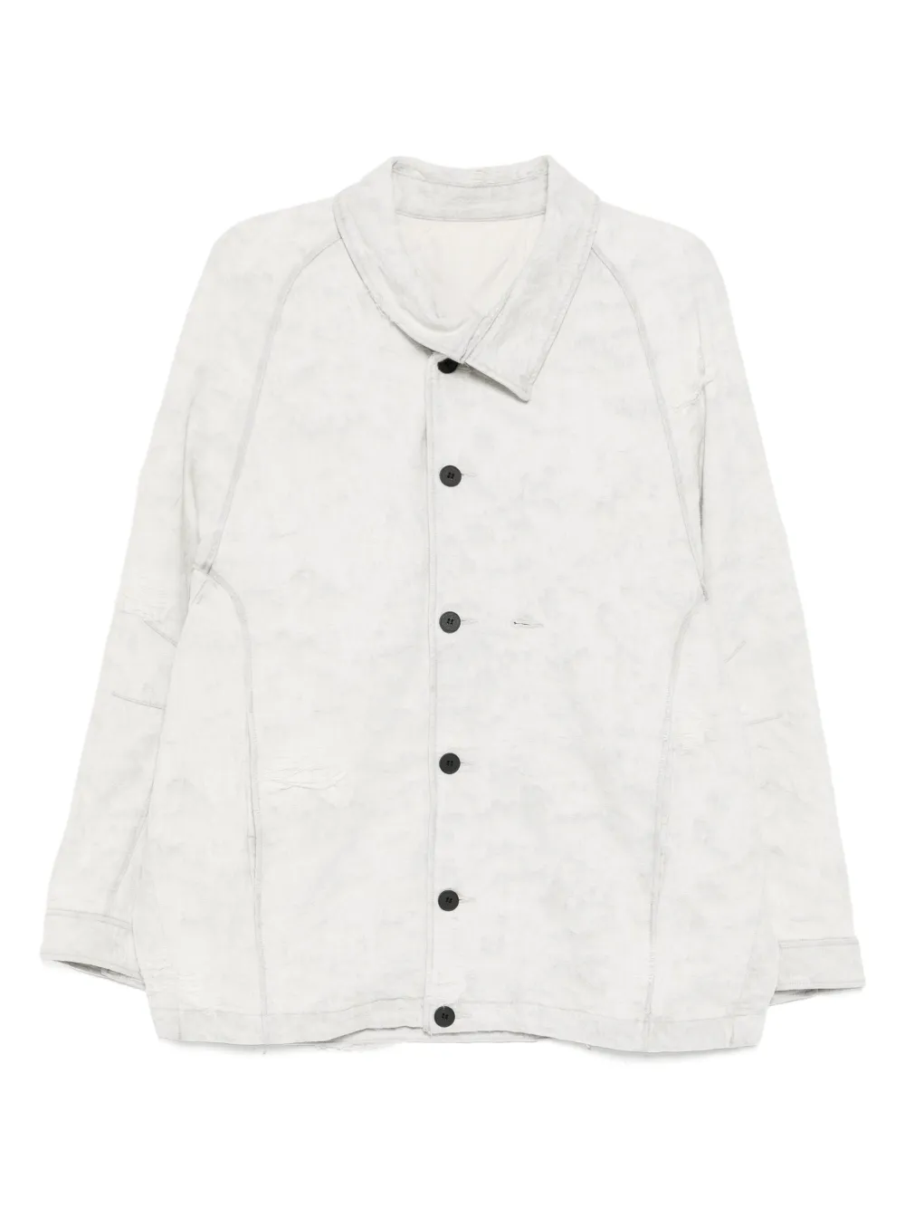 Croquis Distressed Shirt Jacket In Blue