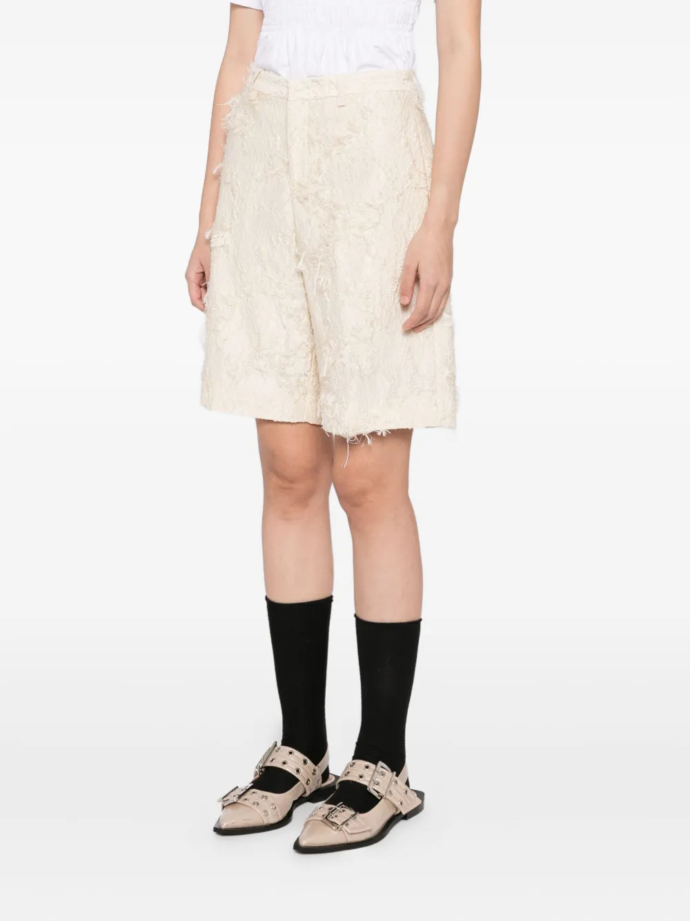 JNBY Shorts met jacquard Beige