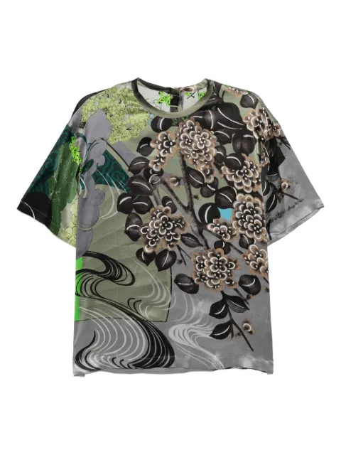 JNBY floral-print silk T-shirt