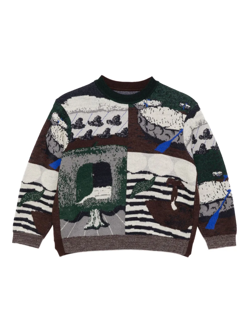 jnby by JNBY graphic-print jumper - ブラウン jnby by JNBY graphic-print jumper - ブラウン