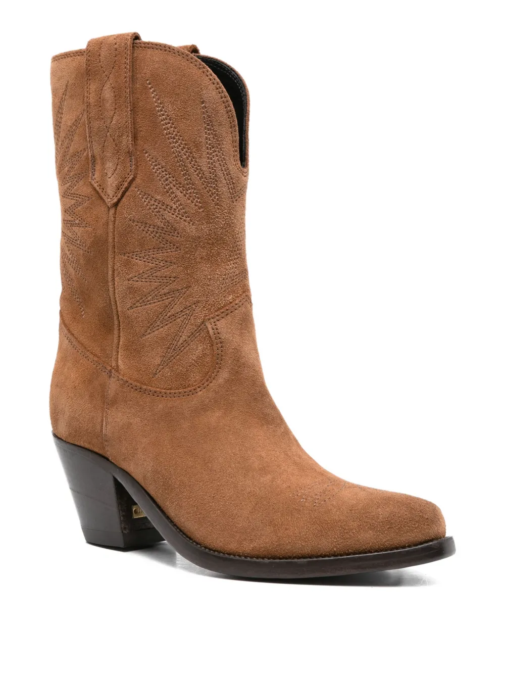Golden Goose embroidered suede boots Brown