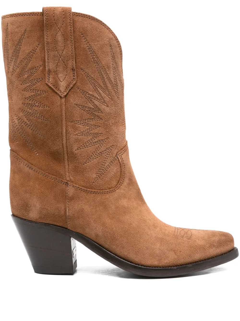 Golden Goose embroidered suede boots Brown