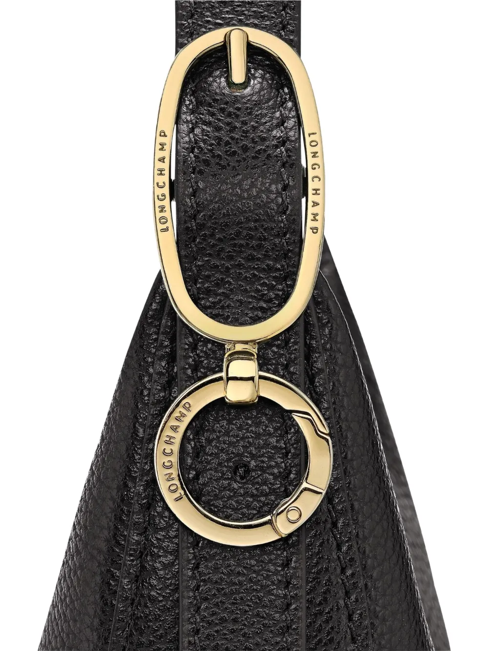 Longchamp Le Foulonné leather cross body bag Zwart