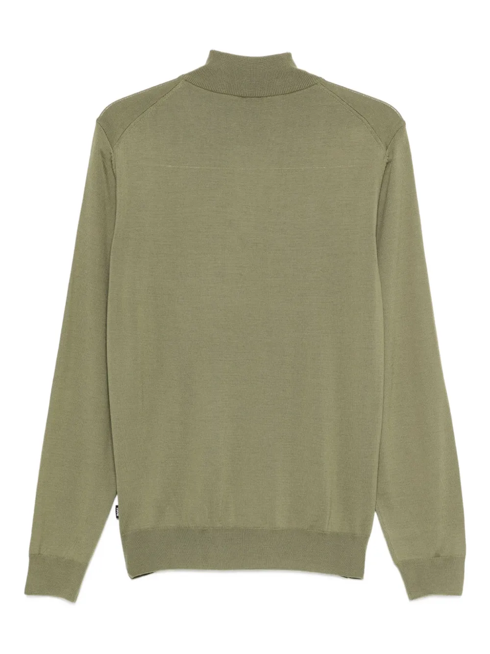 Hugo Boss Boss Ebenji Half-zip Fine-knit Polo Jumper In Green
