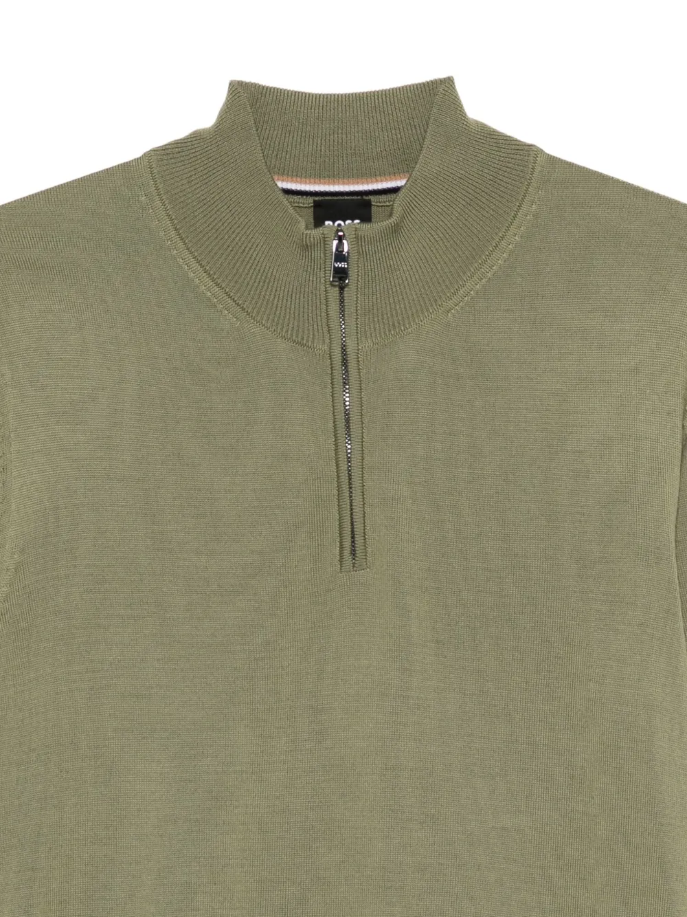 BOSS Trui met rits Groen