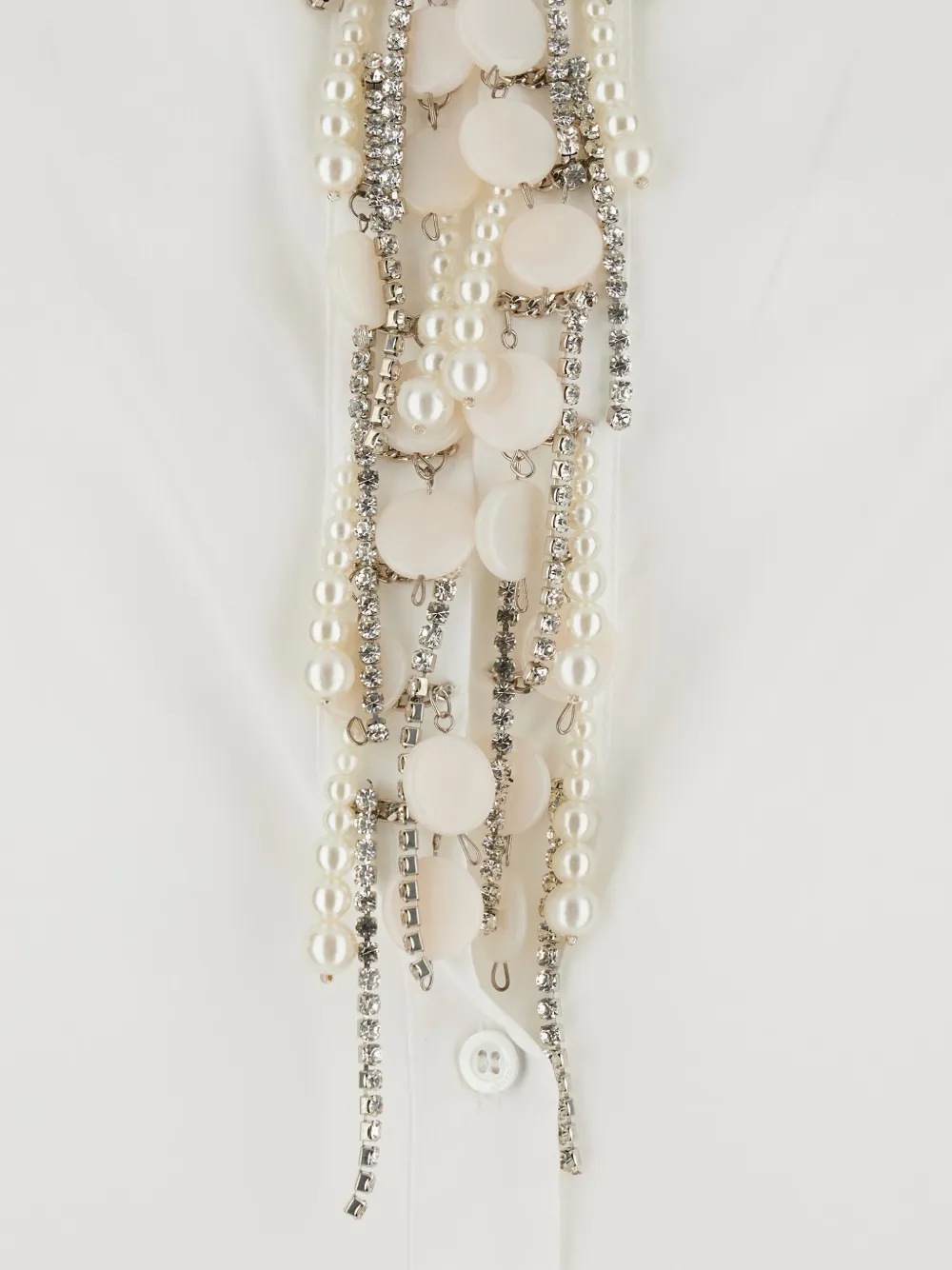 PINKO pearl-embellished poplin shirt Wit