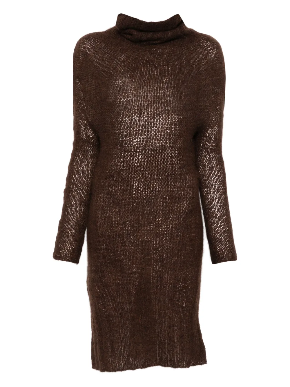 turtleneck open-knit dress
