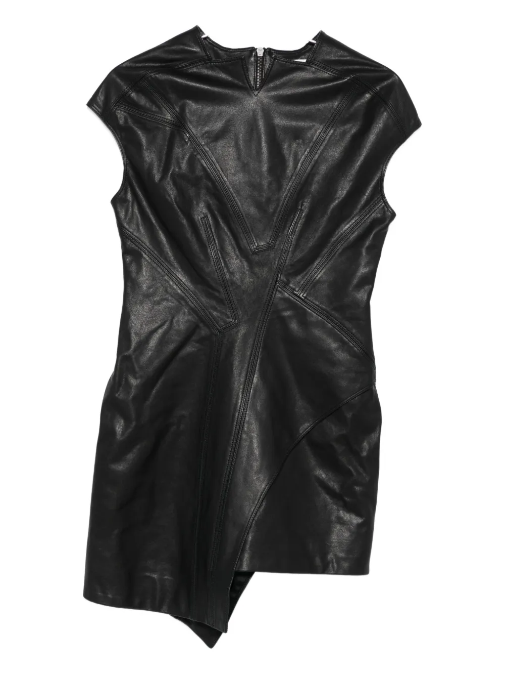 asymmetric leather dress