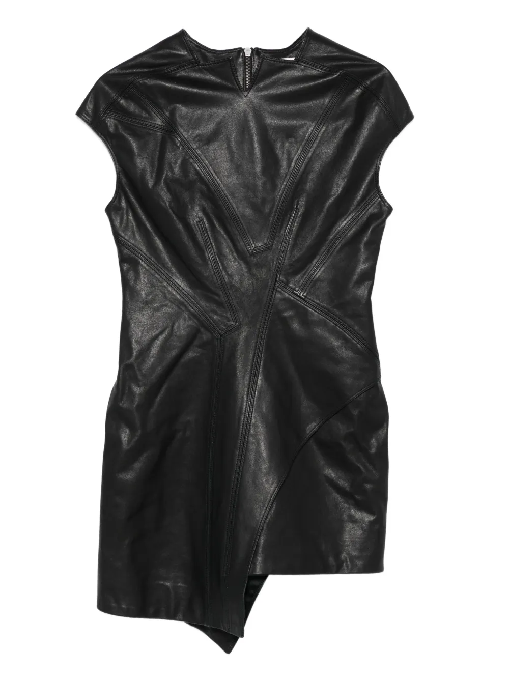 asymmetric leather dress