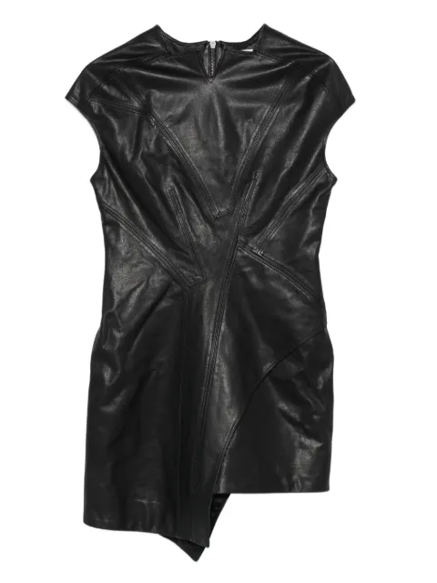 YEHUAFAN asymmetric leather dress