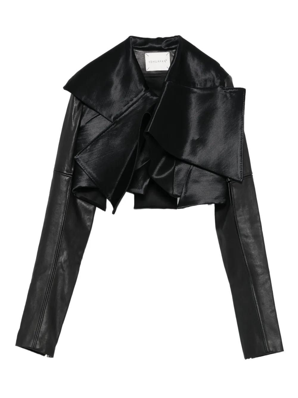 draped leather jacket