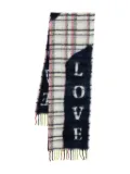 Faliero Sarti Love Love fringed scarf - Blue