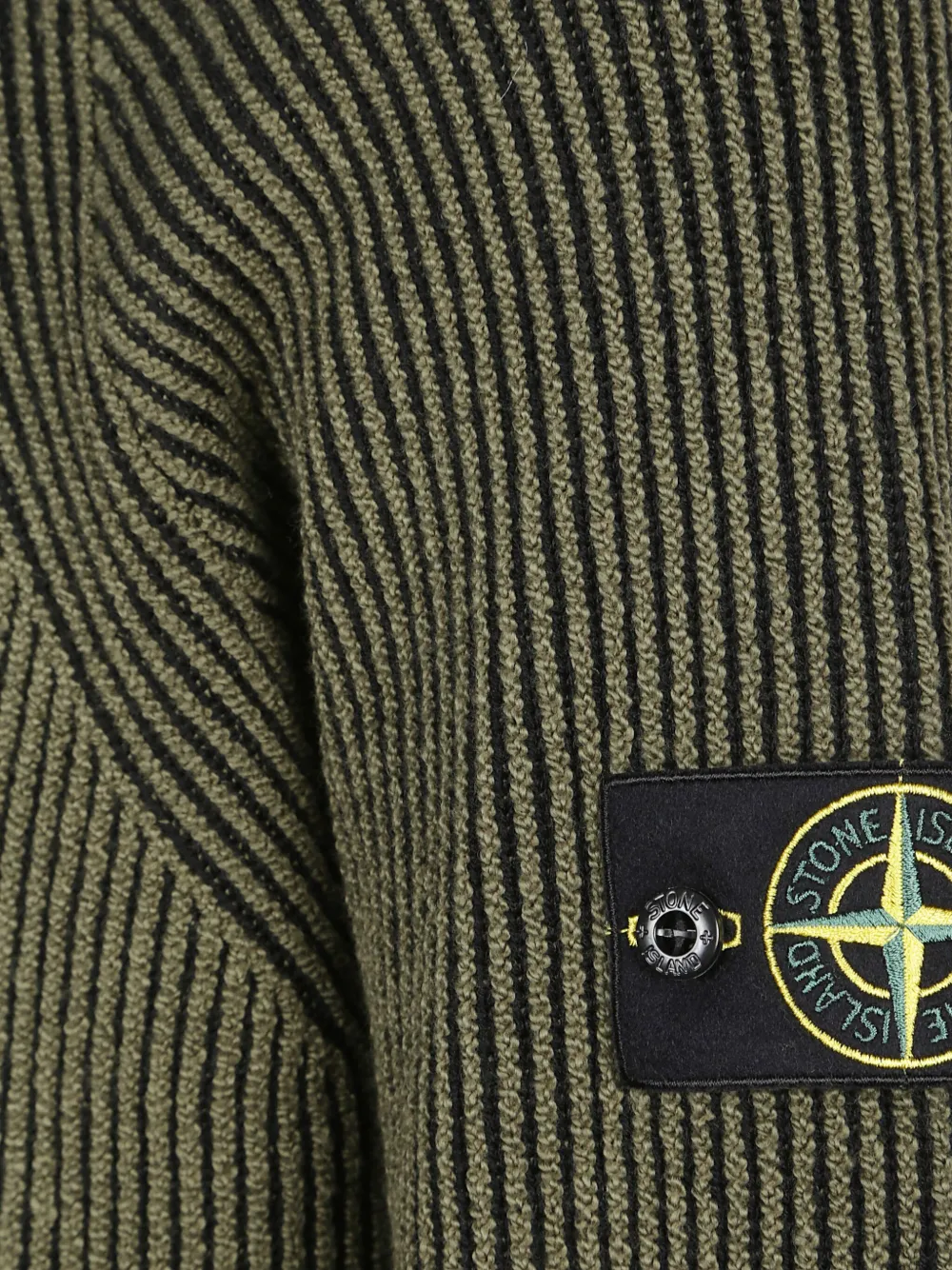 Stone Island ribbed high-neck sweater Groen