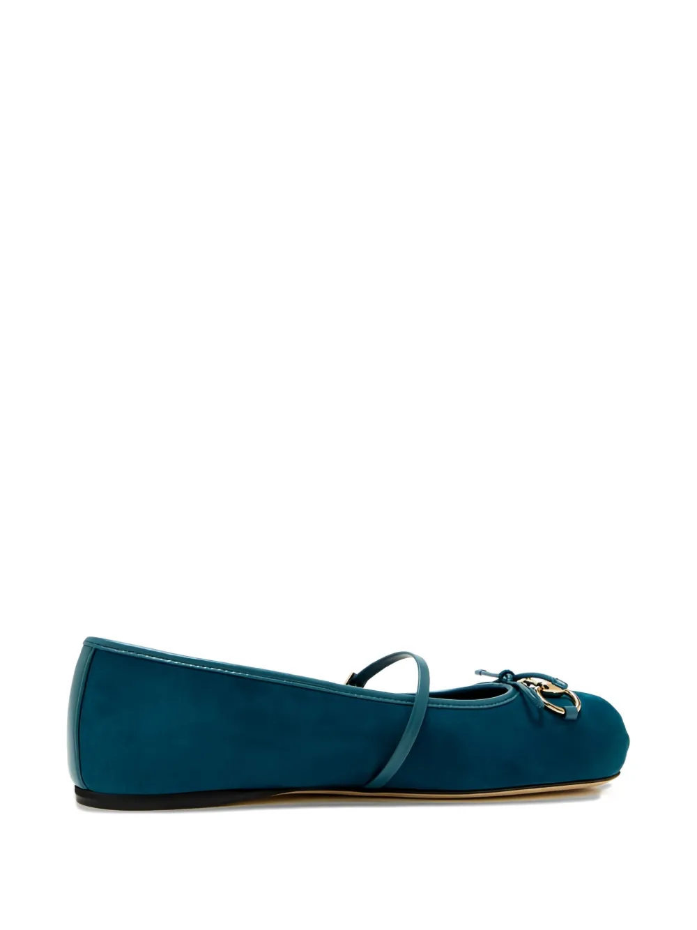 Gucci Horsebit Bow Ballet Flats In Blue