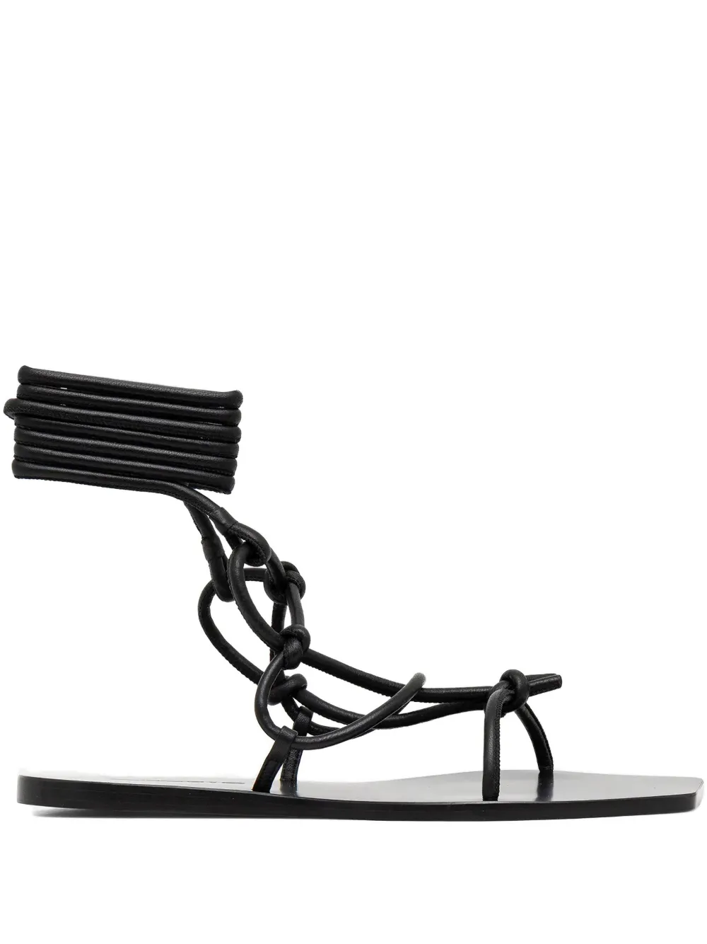 Rick Owens Lilies Penta knotted leather sandals Black