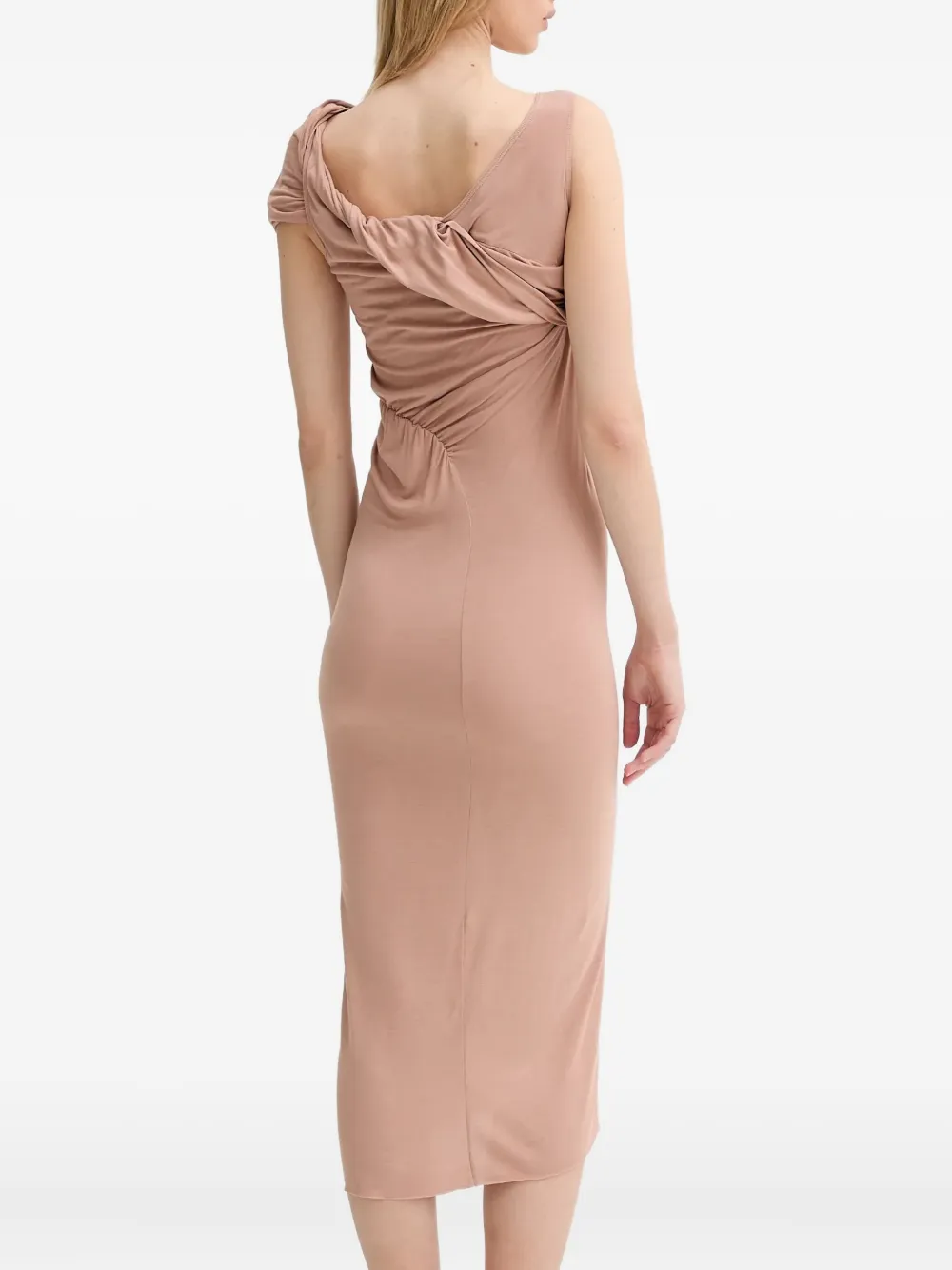 Rick Owens Lilies Gedrapeerde asymmetrische jurk Roze