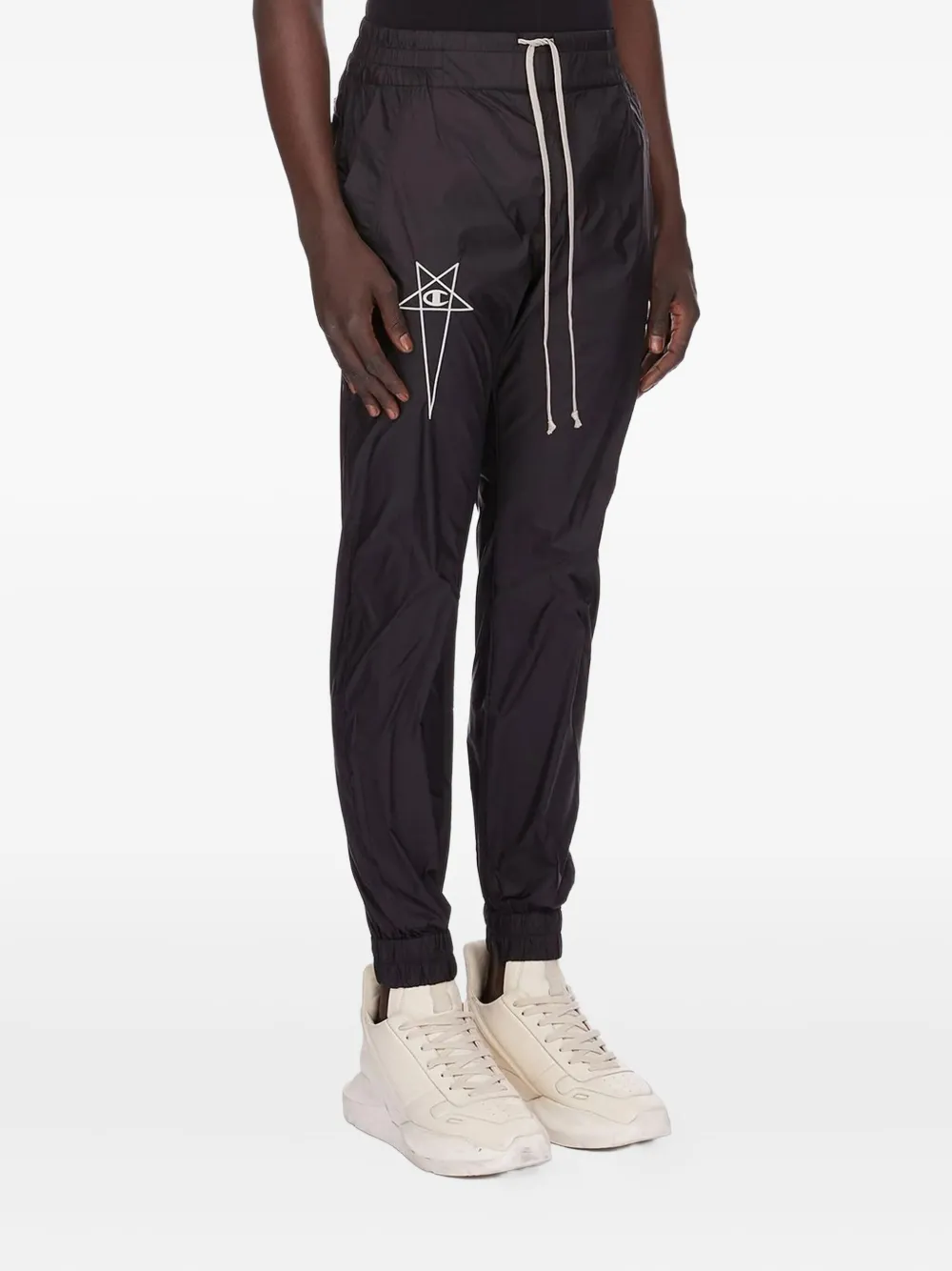 Rick Owens X Champion star-embroidered drawstring regular trousers | Black | Image 1