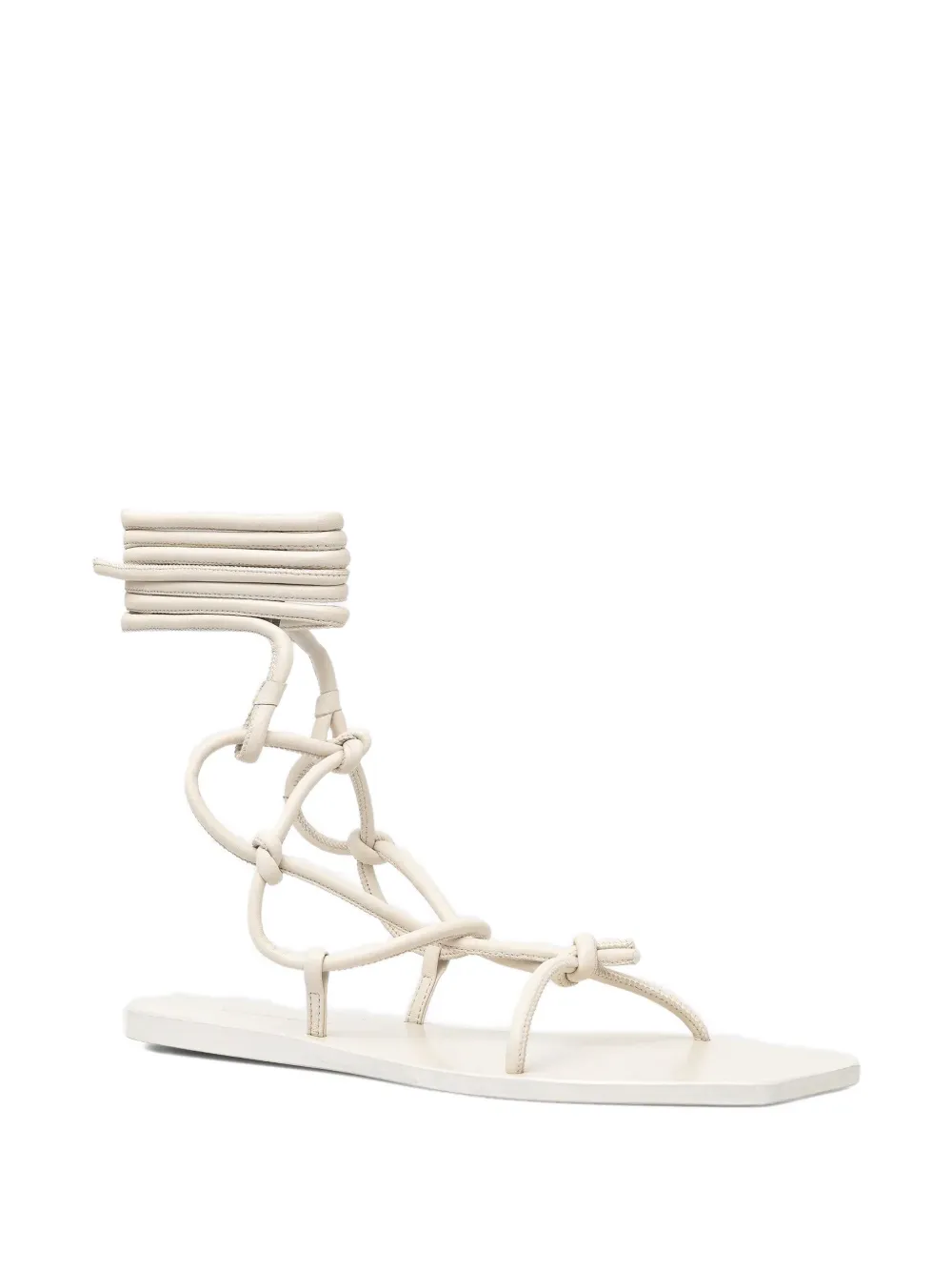 Rick Owens Lilies Penta knotted leather lace-up sandals Neutrals