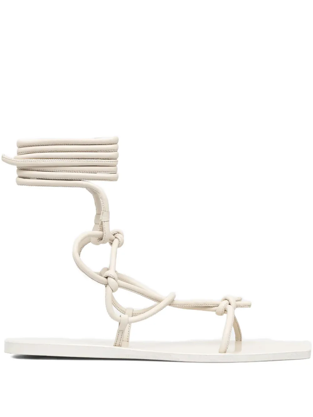 Rick Owens Lilies Penta knotted leather lace-up sandals Neutrals