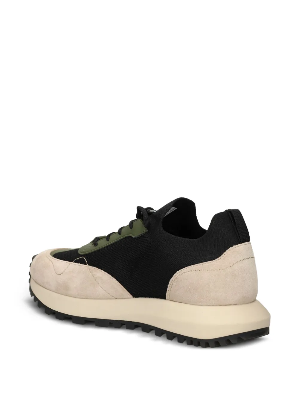 Emporio Armani knitted suede sneakers Neutrals