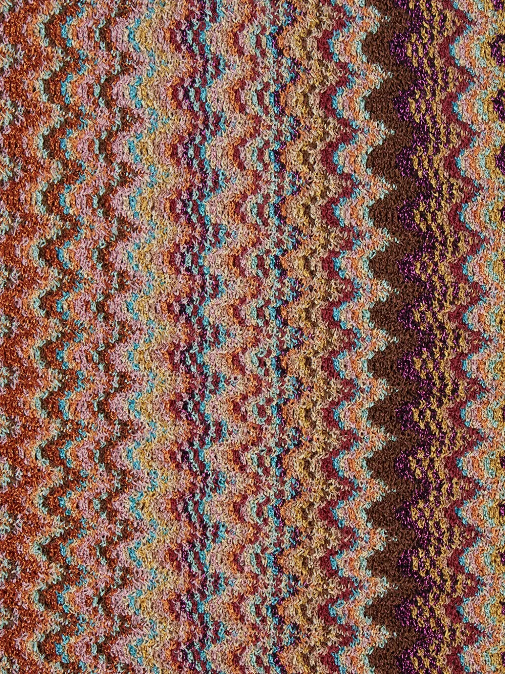 Missoni zigzag-pattern fringed scarf - Bruin