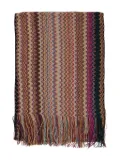 Missoni zigzag-pattern fringed scarf - Brown