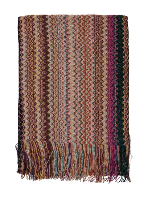 Missoni zigzag-pattern fringed scarf