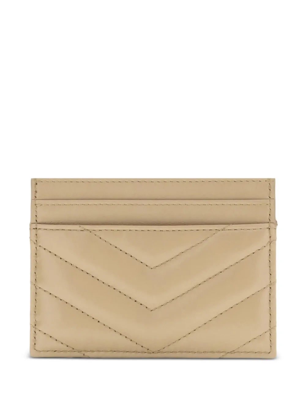 Saint Laurent quilted logo cardholder - Beige