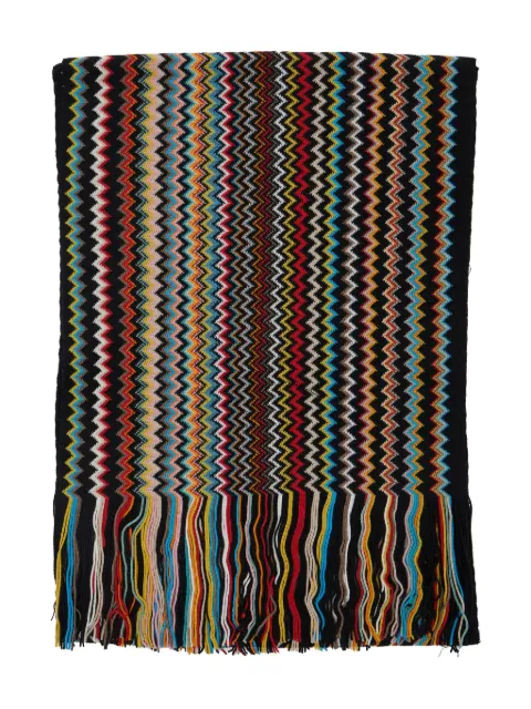 Missoni zigzag-pattern fringed scarf