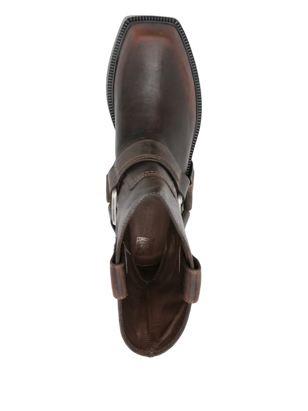 Vic Matie 60mm buckle-strap leather biker boots Brown