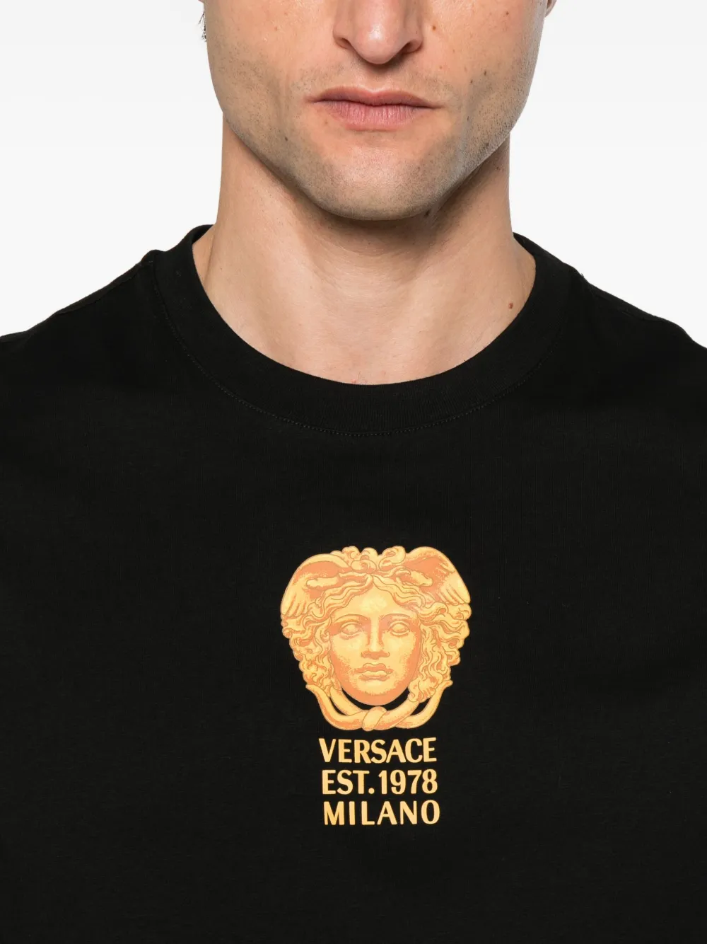 Versace T-shirt met Medusa-print Zwart