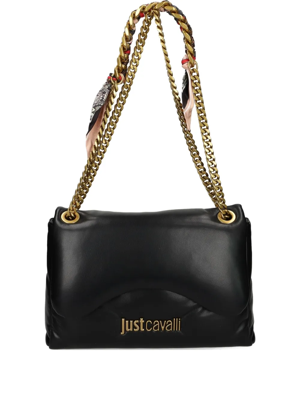 Just Cavalli Padded Chain-strap Shoulder Bag In Black
