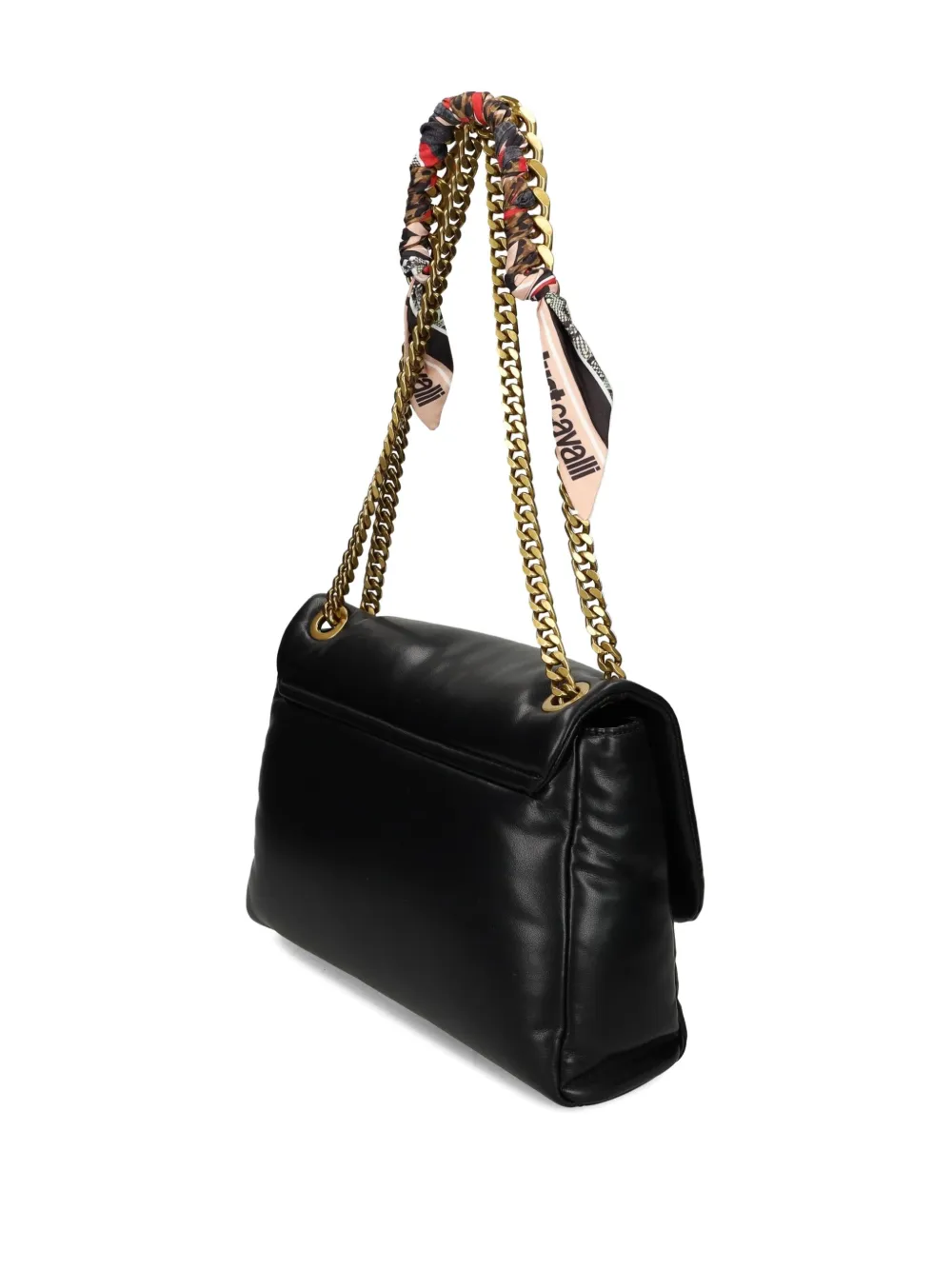 Just Cavalli Padded Chain-strap Shoulder Bag In Black