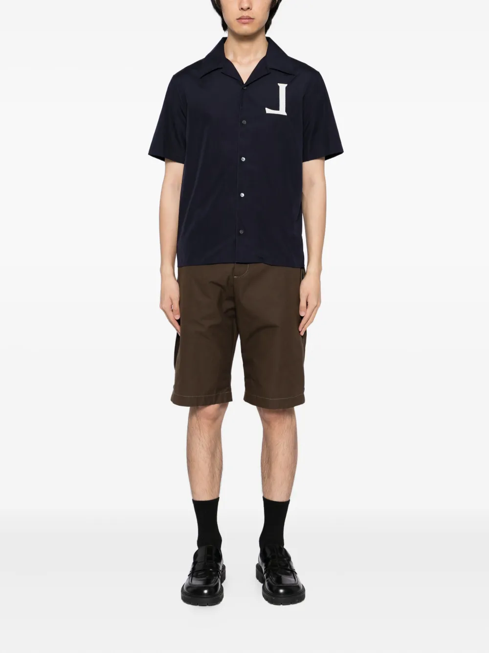 LOEWE Overhemd met geborduurd logo - Blauw